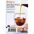 Lilayou 250ml doppelwandiger Glasbecher